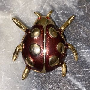 Vintage costume Amber and Gold toned Brooch.